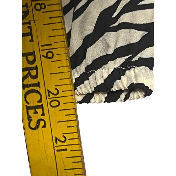 Michael Michael Kors Women Size L Zebra Print Ruffle Blouse Y2K Preppy Designer - Picture 16 of 16